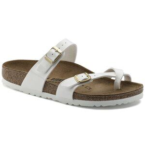 Birkenstock Mayari Birko-Flor Patent Patent White